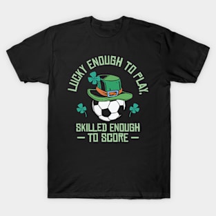 St. Patrick's Day Soccer Sport Lucky Shamrock Football T-Shirt